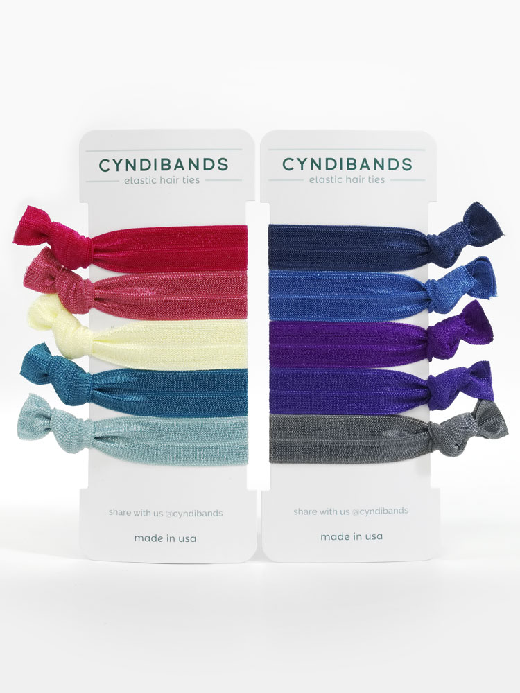 Jewels knotted ribbon hair ties at