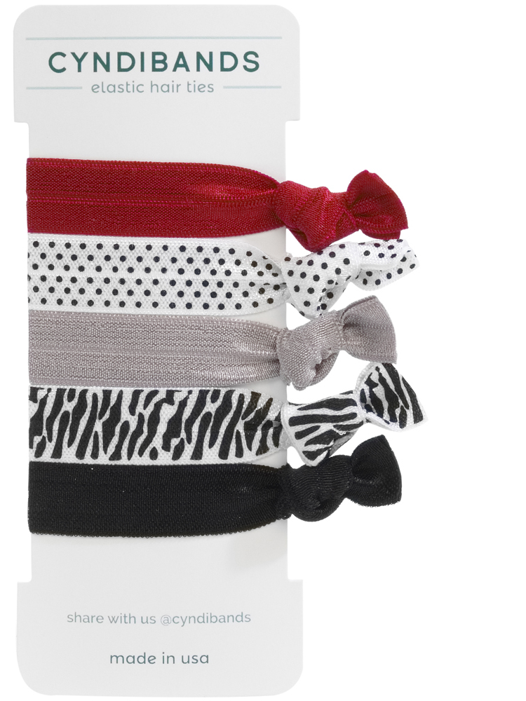 Rouge black red knotted hair ties at