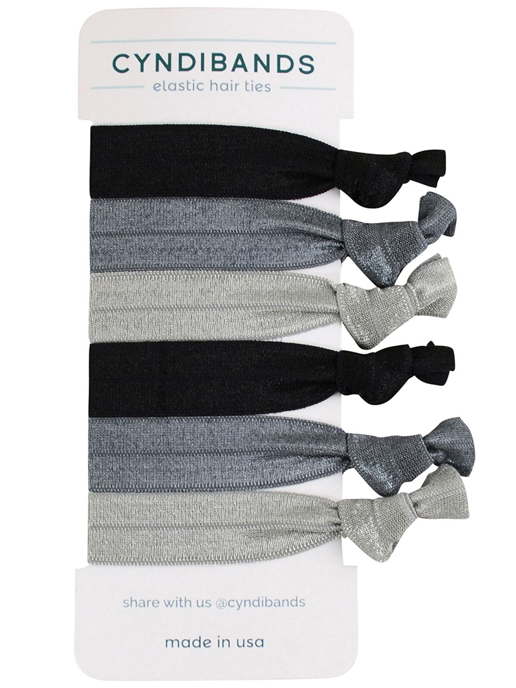 Lin Grey Black Hair Ties At Cyndibands Com