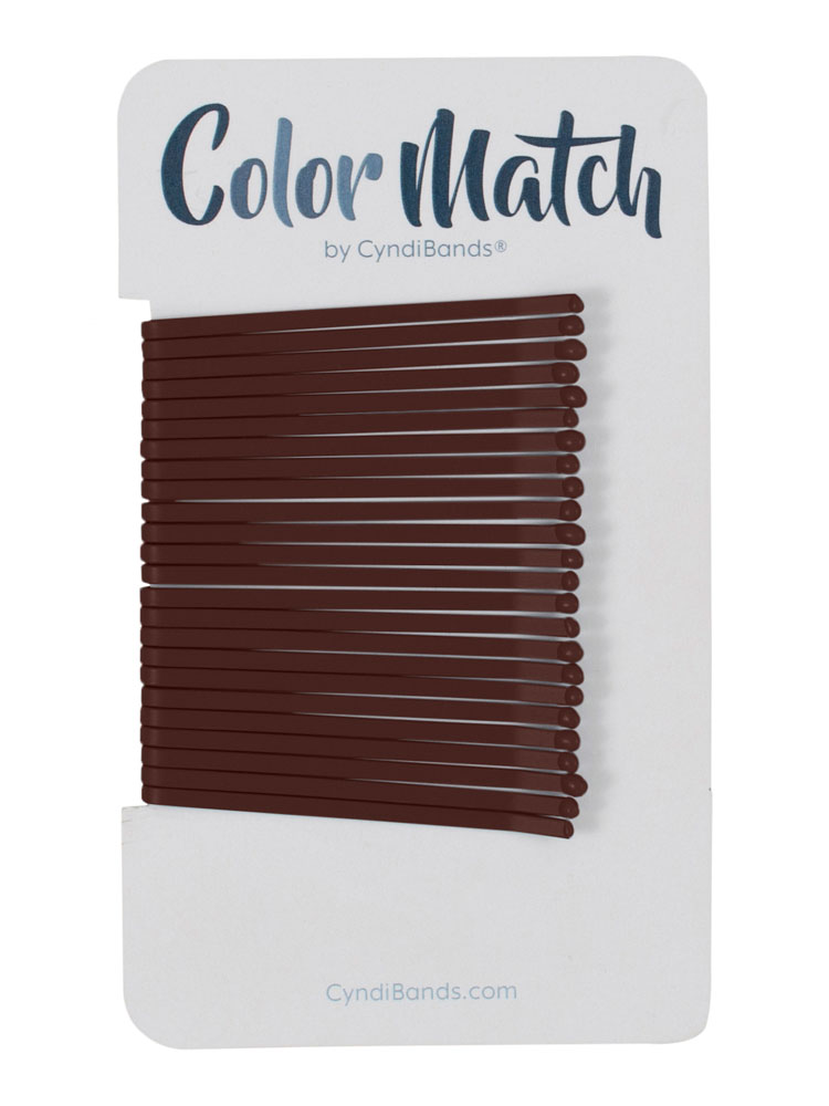 Cyndibands Bobby Pins Color Match Enamel in Medium Brown (Chocolate)