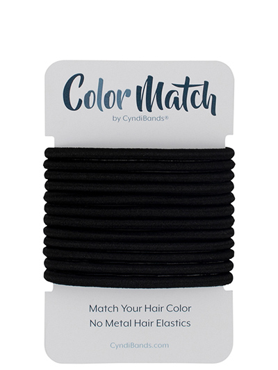 Black Color Match No Metal 4mm Hair Ties At Cyndibands Com