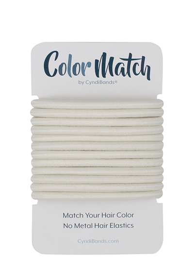 Platinum White Large 4mm Hair Elastics at